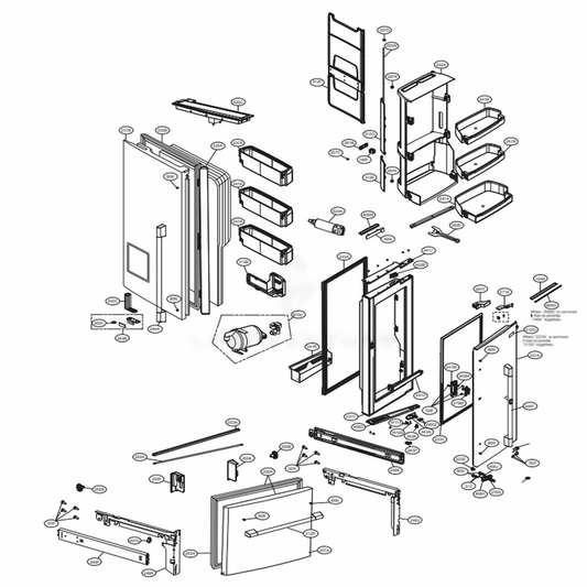 LG Part# ADC75586102 Home Bar Door Assembly - Genuine OEM