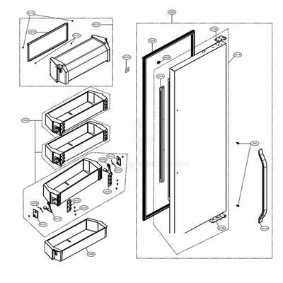 LG Part# ADC73447406 Door Assembly - Genuine OEM