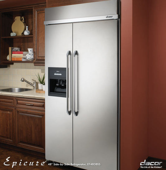 Dacor EF42NBSS 42 Inch Built-in Side by Side Refrigerator with 25.3 cu. ft. Capacity