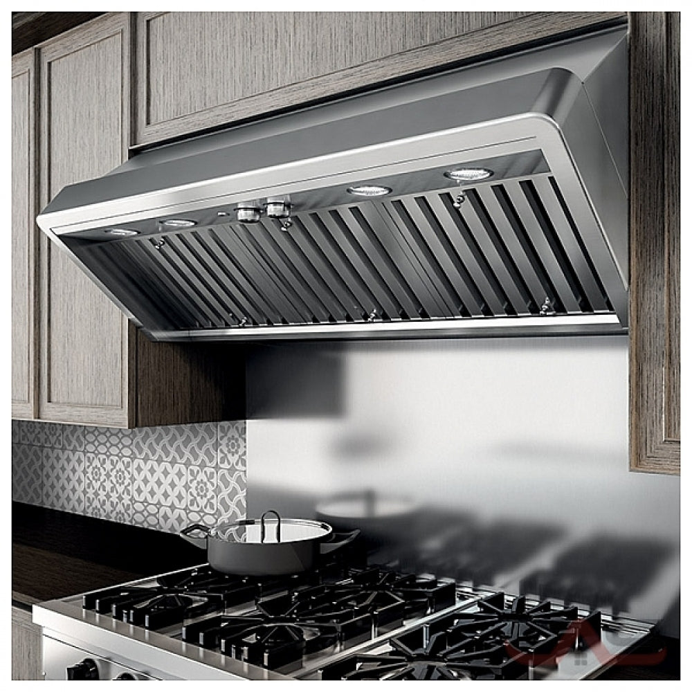Elica ETT148SS Range Hood, Canopy, Under-Cabinet, 48 inch Exterior Width, 1200 CFM, Halogen, Dishwasher Safe Filters