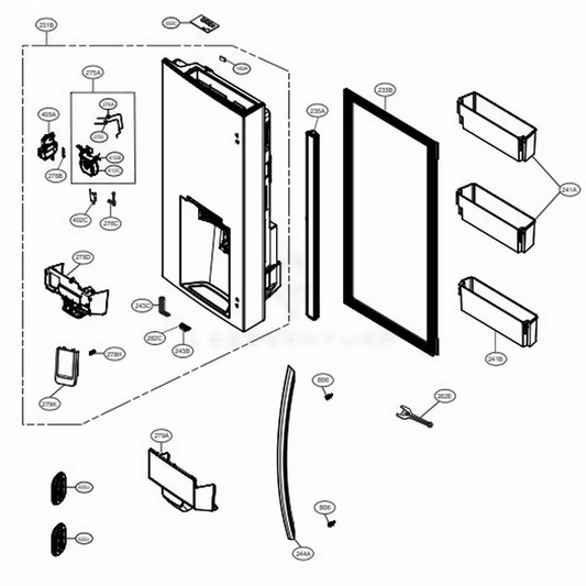 LG Part# ABQ72940078 Power Control Board Case Assembly - Genuine OEM