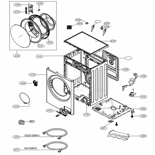 LG Part# ADC74625730 Door Assembly - Genuine OEM
