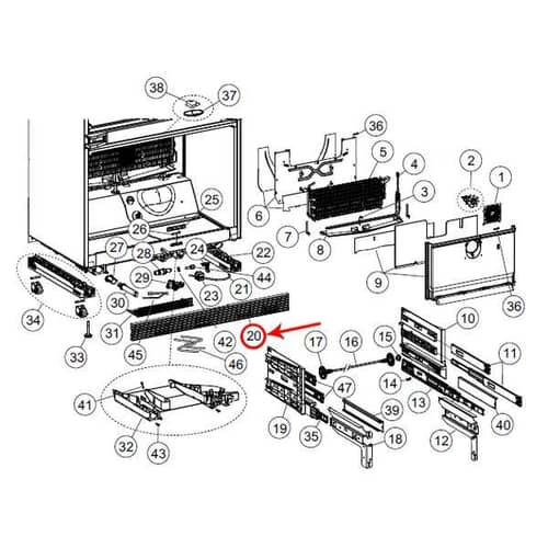 Fisher and Paykel Part# 839231 Grille Kickstrip 890 BI (OEM)