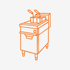 Hestan HFRR242NGH2YW 24 Inch RH Fryer Top -2 Natural Gas-H2 - Yellow
