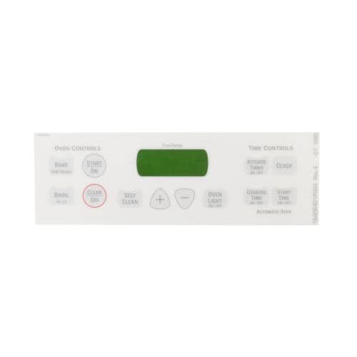 GE Part# WB27T10677 Membrane Switch Overlay (OEM)