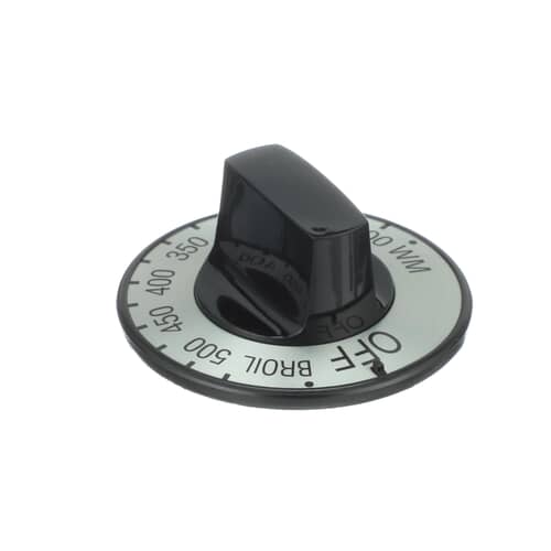 GE Part# WB3X5858 Temperature Control Knob (OEM) Black/Chrome