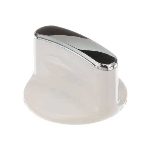 GE Part# WH01X22719 Timer Control Knob (OEM) White/Chrome
