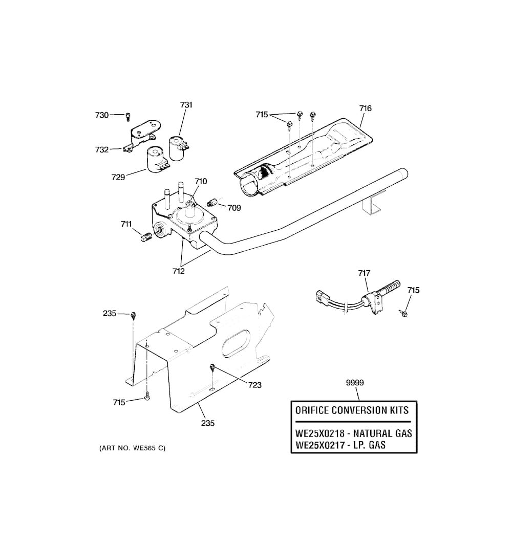 GE Washers and Dryer Burner Assembly WE14M104