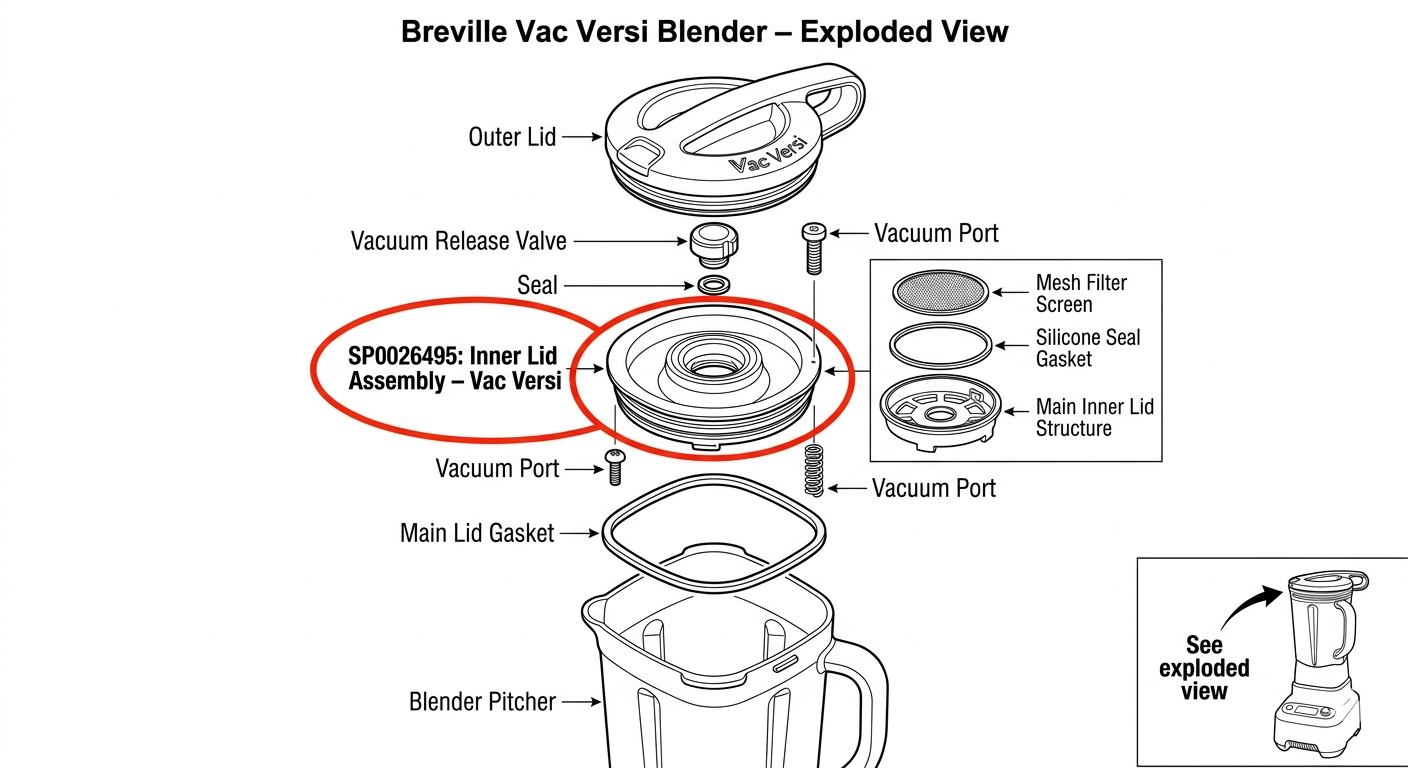 Breville Inner Lid Assembly – Vac Versi (SP0026495)