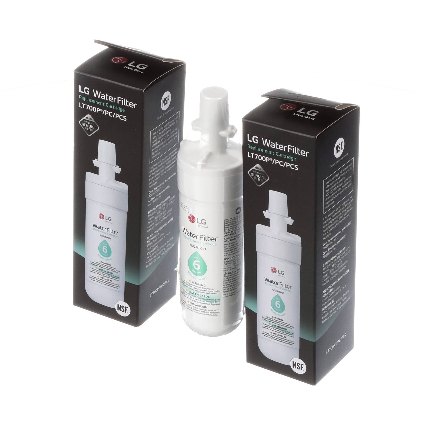 LG Part# ADQ36006118 Water Filter (3 Pack) - Genuine OEM