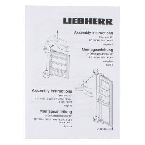 Liebherr 90 Degree Door Stop Pin - 909669901