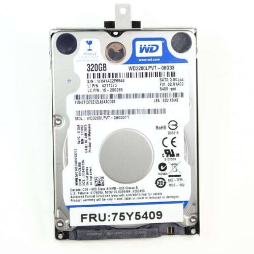 Lenovo Part# 75Y5409 Disk Tray-gemousea Fru 5400Rpm 320Gb 7.0Mm 3Gb (OEM)
