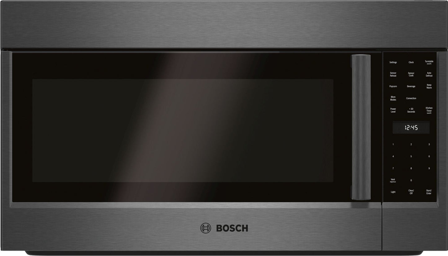 Bosch HMV8044U/01 800 Series Over-The-Range Microwave 30'' Left Side opening Door, Black Stainless Steel