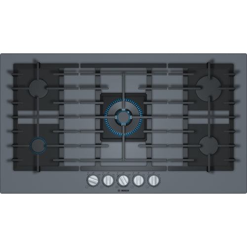 Bosch NGMP677UC/20 Benchmark® Gas Cooktop 36'' Tempered Glass, Dark Silver