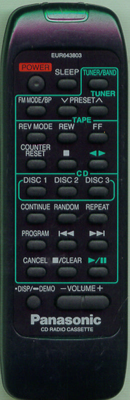 Panasonic Remote Control *Nla* - EUR643803