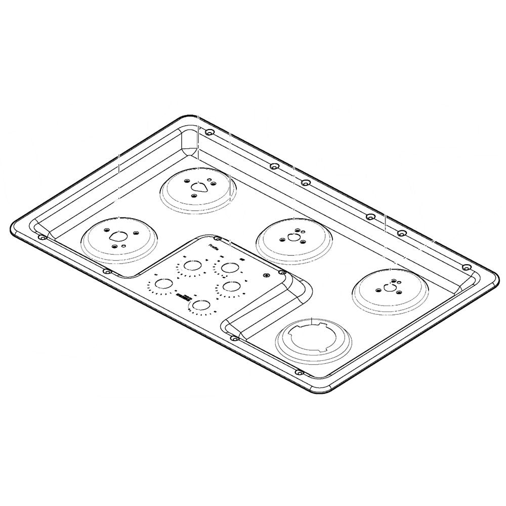 GE Range/Stove/Oven Maintop Graphics Assembly 36 - WB62X25918