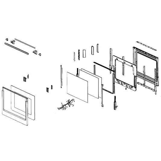 Samsung Part# DG94-01651A Double Door Display (Black) - Genuine OEM