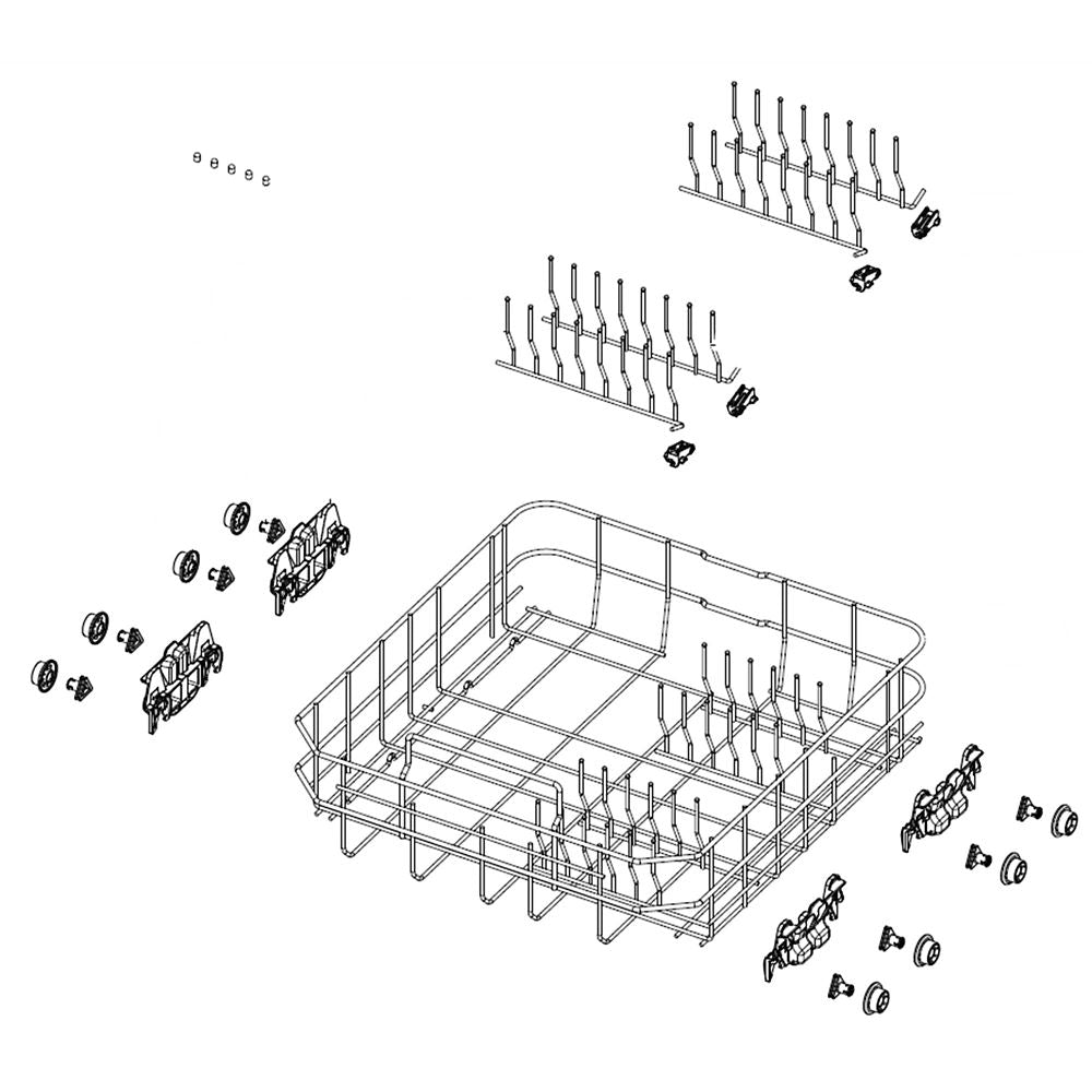 Samsung Part# DD97-00651A Lower Basket Assembly - Genuine OEM