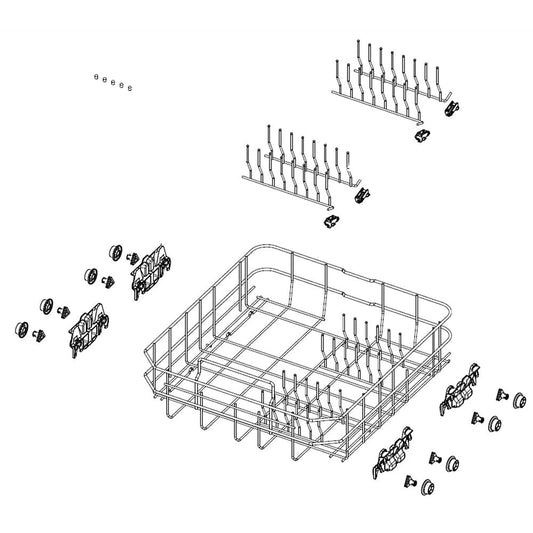 Samsung Part# DD97-00651A Lower Basket Assembly - Genuine OEM
