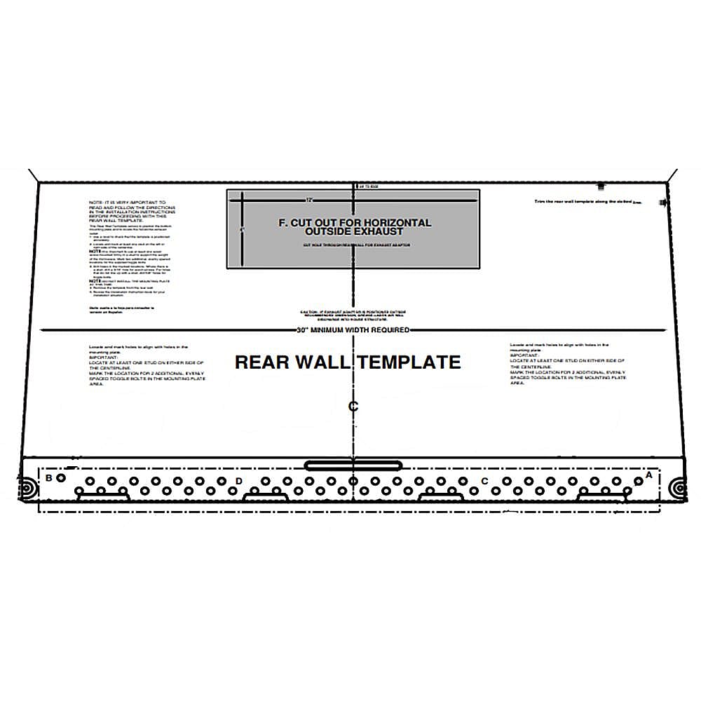 Electrolux Microwave Wall Mounting Template - 316902476