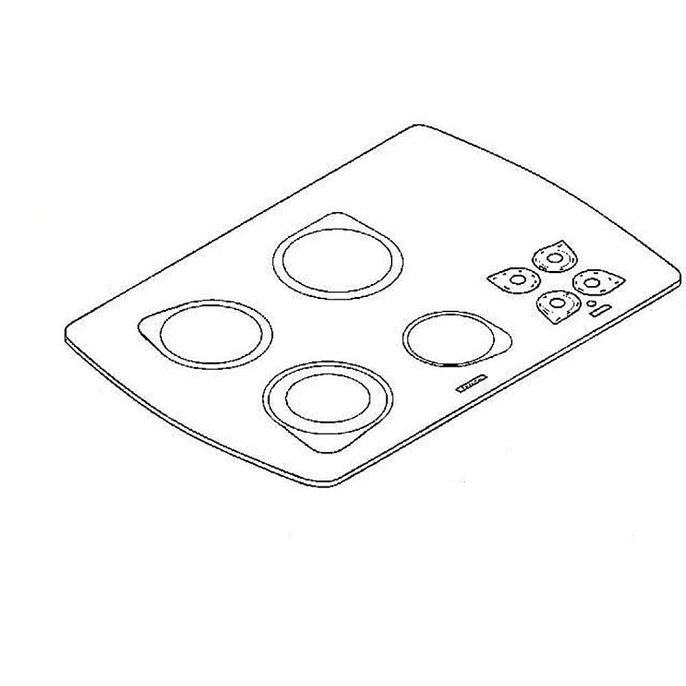 Whirlpool Part# 4455552 Replacement Glass Cooktop (OEM)