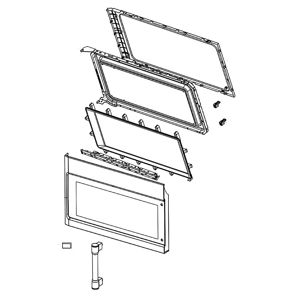Whirlpool Part# W10672721 Microwave Door (OEM)