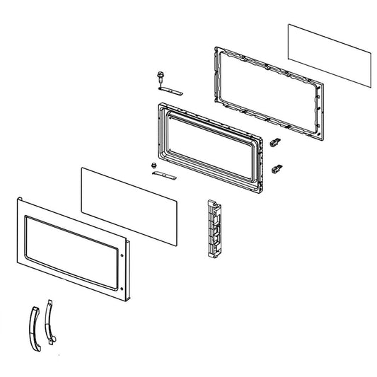 Whirlpool Microwave Door Assembly - Black W10686517