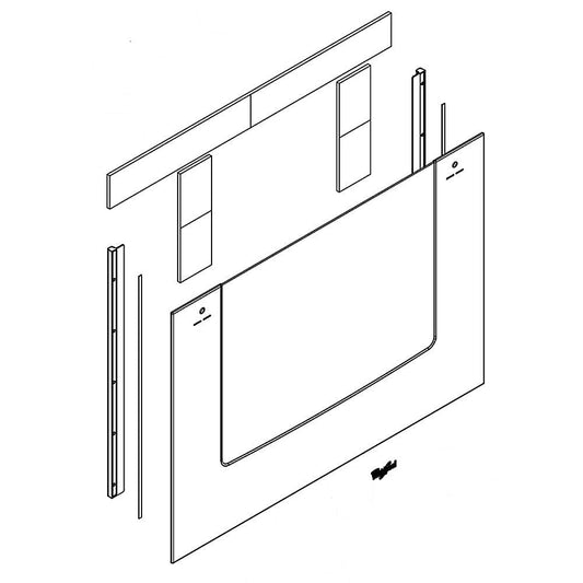 Whirlpool Part# W10877566 Outer Door Panel (OEM)