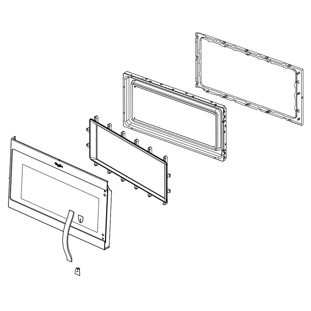 Whirlpool Microwave Door Assembly - Stainless W10889332