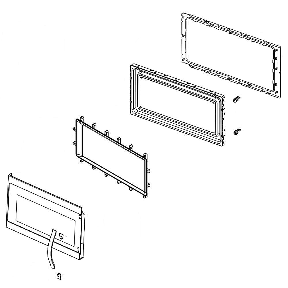 Whirlpool Microwave Door Assembly - Stainless W10893437