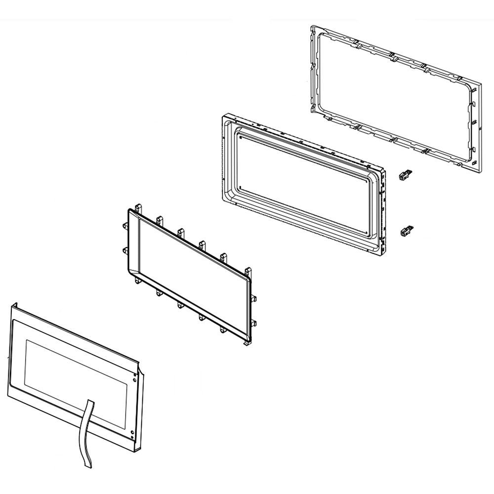 Whirlpool Part# W11117585 Microwave Door (OEM)