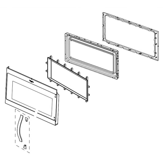 Whirlpool Microwave Door Assembly - Stainless Steel W11173823