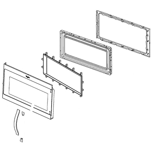 Whirlpool Microwave Door Assembly - White W11247220