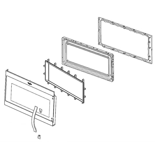 Whirlpool Microwave Door Assembly - Black W11247223