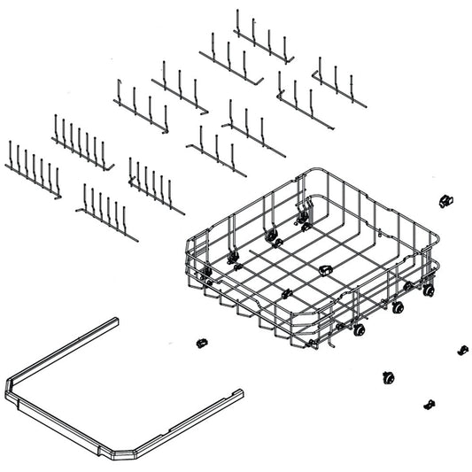 LG Part# AHB73129103 Dishrack Assembly - Genuine OEM