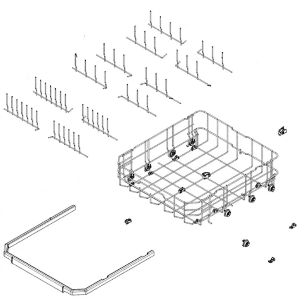 LG Part# AHB73249106 Lower Dishrack Assembly - Genuine OEM