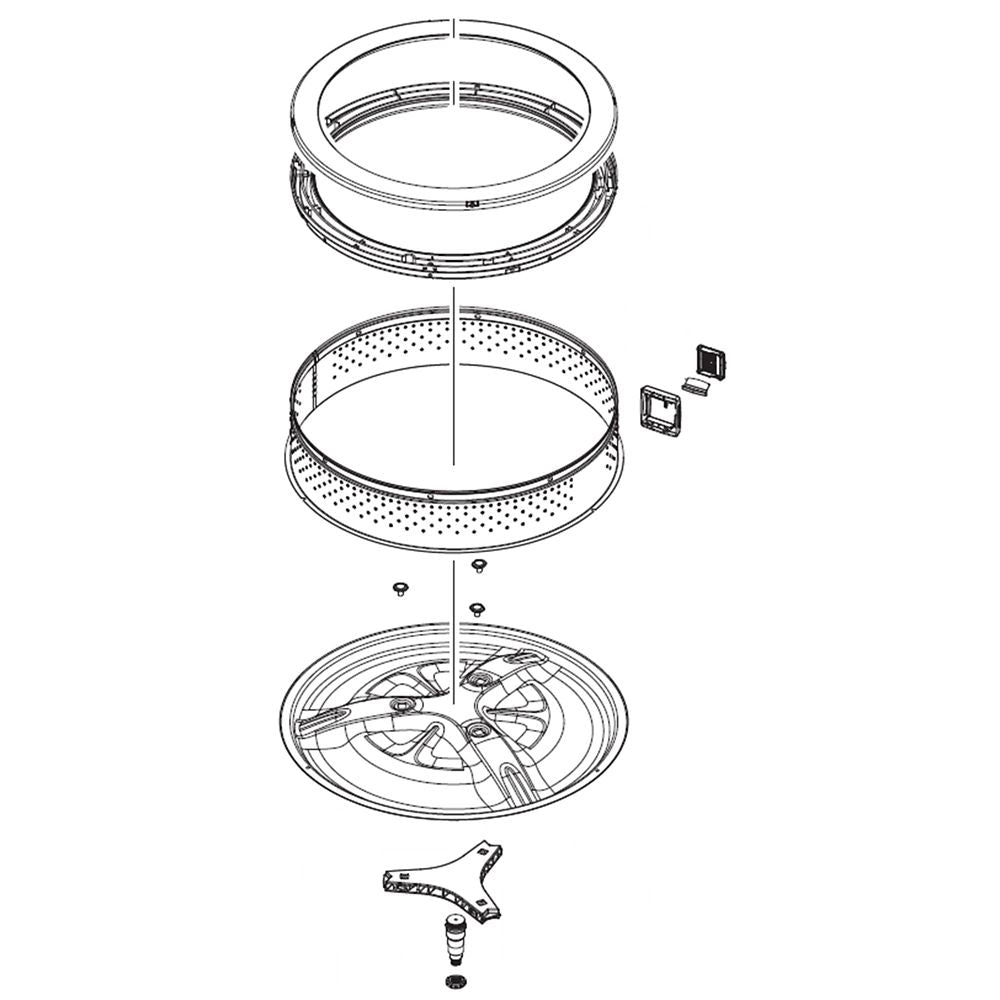 Samsung Part# DC90-28088B Basket Spin Assembly - Genuine OEM
