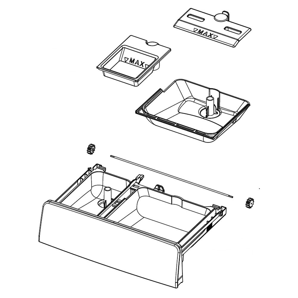 Samsung Part# DC97-19313G Detergent Case Assembly - Genuine OEM