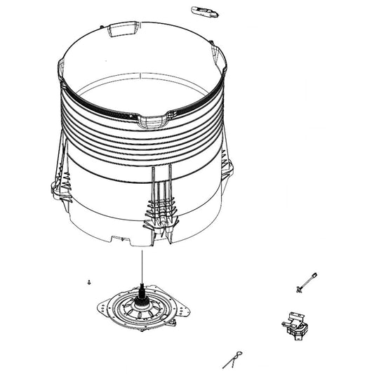 Samsung Part# DC97-21556A Semi Outer Tub Assembly - Genuine OEM