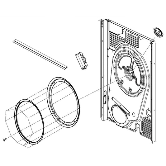 LG Part# ACQ55947128 Rear Cover Assembly - Genuine OEM