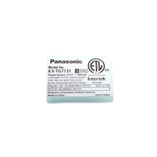 Panasonic Part# PNGT7734Z Name Plate - Genuine OEM