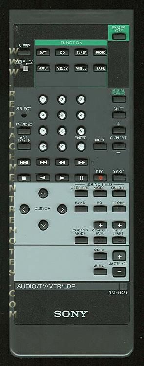 Sony U231, Remote Control - RMU231