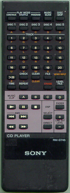 Sony Rm-D745 Remote Control - 1-467-669-21