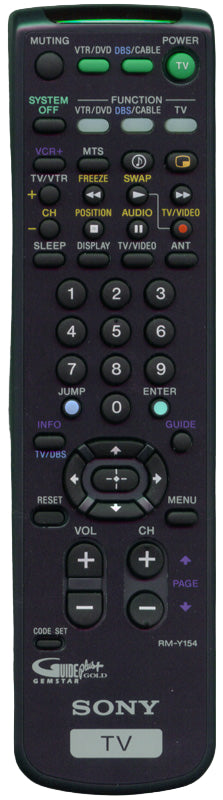 Sony Rm-Y154 Remote Control - 1-475-930-11