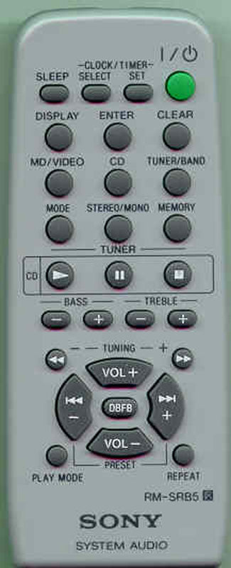 Sony Remote Control(Rm-Srb5) . - 1-476-156-11