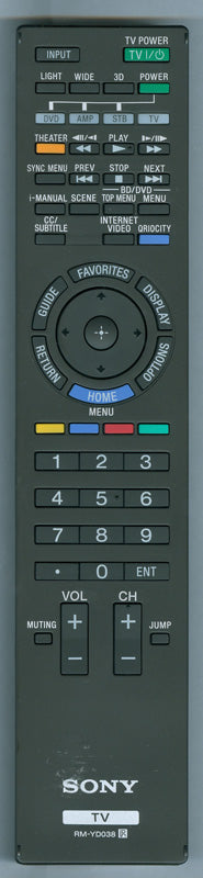 Sony Remote Control Rmyd038 - 1-487-753-12