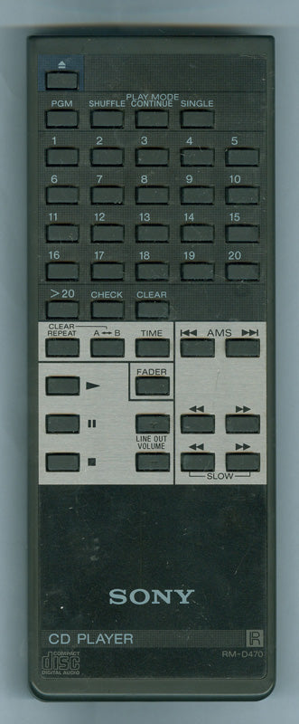 Sony Rm-D470,Remote Control - 1-465-049-11