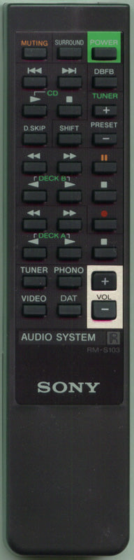 Sony Rm-S103 Remote Control - 1-465-423-31