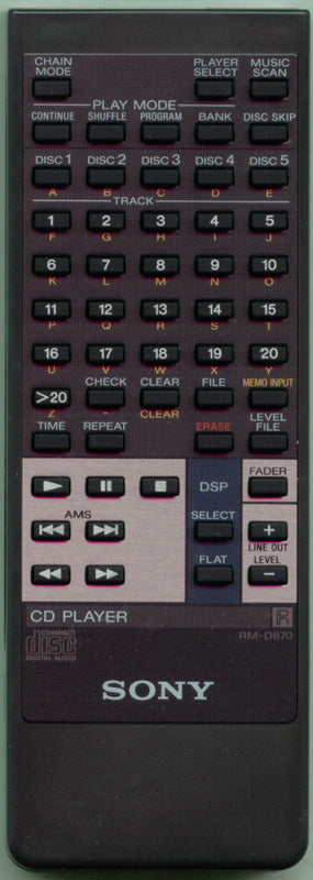 Sony Remote Control - RMD870
