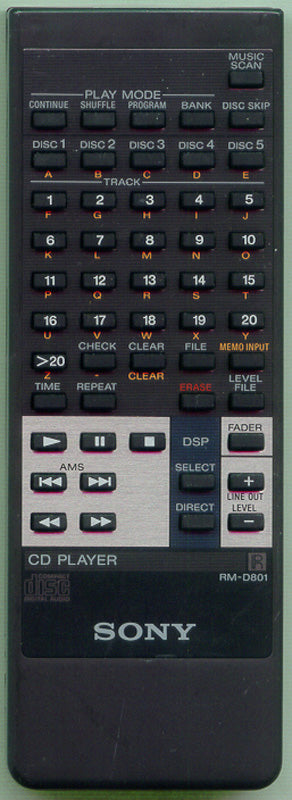 Sony Rm-D801 Remote Control - 1-466-995-11